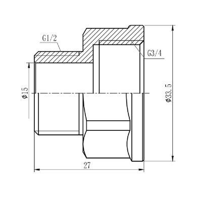 Перехідник латунний різьба 3/4"x1/2" SF360