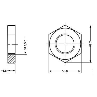 Контргайка стальная 1 1/2" (DN40) для труб