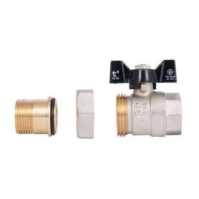 Кран прямой с американкой 3/4" DN20 (бабочка) SD221