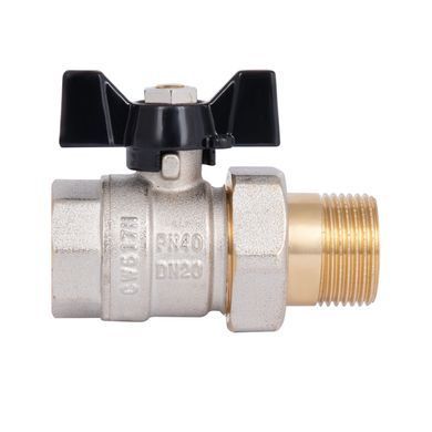 Кран прямой с американкой 3/4" DN20 (бабочка) SD221