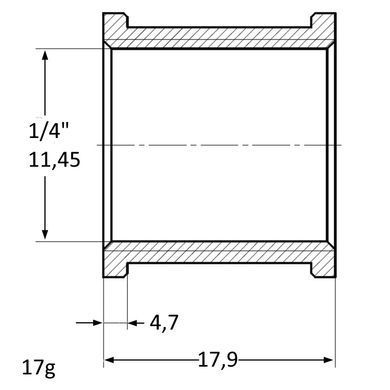 Муфта латунная резьба внутренняя 1/4" General Fittings