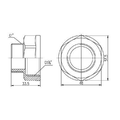 Перехідник латунний різьба 1 1/4"x1" SF360
