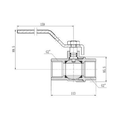 Кран газовый 2" ВВ DN50 латунный (ручка) SF600G