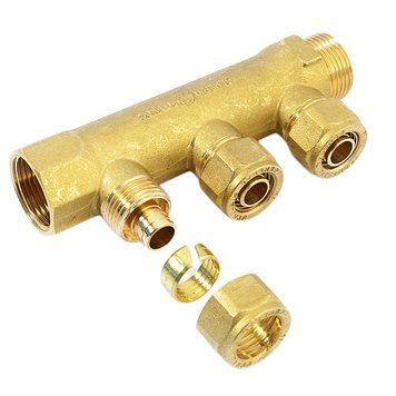 Коллектор 3/4" на 4 выхода под 16x2 трубу General Fittings 3300