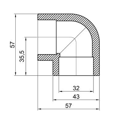 Угол полипропиленовый 90&deg; PPR 32 Thermo Alliance