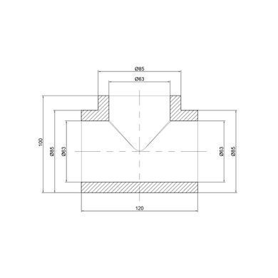 Тройник полипропиленовый PPR 63 Thermo Alliance