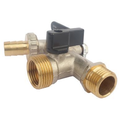 Кран для поливу подвійний 1/2x3/4" (ручка) зі штуцером SD141