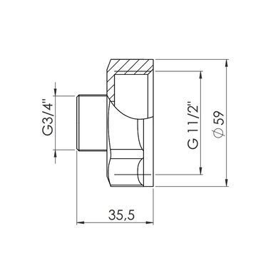 Перехідник латунний різьба 1 1/2"x3/4" SF360