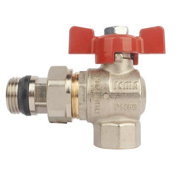 Кран угловой с американкой 1/2" (бабочка) антитека Icma 362