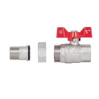 Кран прямой с американкой 3/4" DN20 (бабочка) Forte SF220