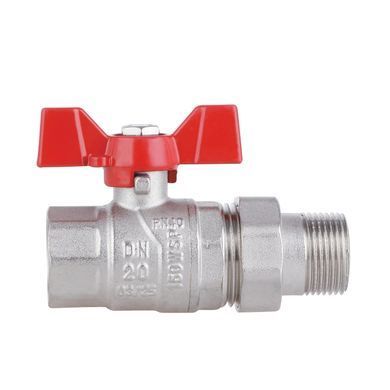 Кран прямой с американкой 3/4" DN20 (бабочка) Forte SF220