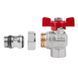 Кран угловой с американкой 1/2" (бабочка) антипротечка Icma 362