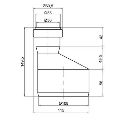 Муфта редукционная канализационная &Oslash;110х50 TA Sewage