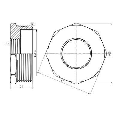 Футорка латунна різьба 2"x1" SF374