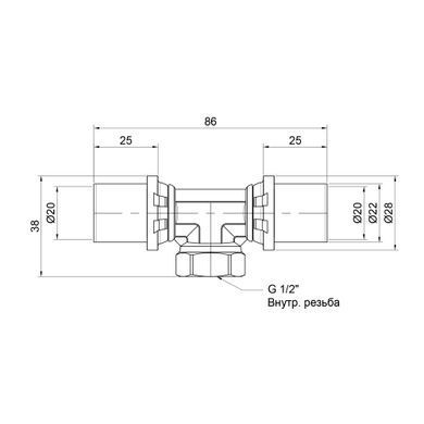 Пресс-тройник 20x1/2" внутренняя Icma 408