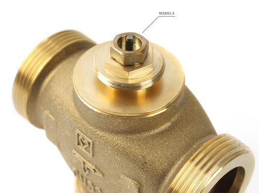 Трехходовой распределительный клапан с термоголовкой 40-70&deg;C DN32 1 1/2" Herz Calis
