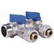 Коллектор 3/4" на 2 выхода с шаровыми кранами под 16x2 трубу SD231